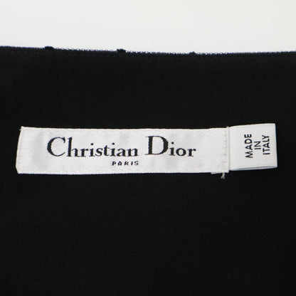 Christian Dior クリスチャンディオール ﾌﾞﾗｯｸ 7E21305A1810 ﾄﾞｯﾄ ｽｶｰﾄ スカート 38