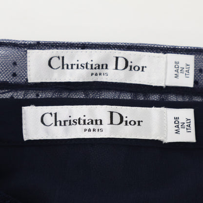 Christian Dior クリスチャンディオール ﾈｲﾋﾞｰ ﾄﾞｯﾄ 911J29A8810 ﾁｭｰﾙ ｽｶｰﾄ スカート 40