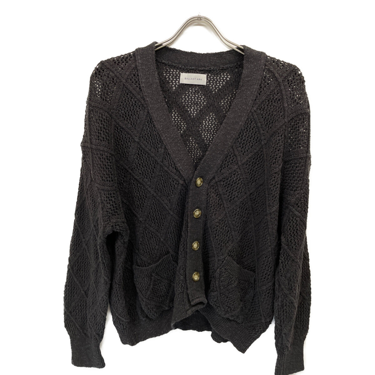 BALLAST ARK バラストアーク ﾁｬｺｰﾙ BA09-K000 ﾀﾞｲﾔﾒｯｼｭｶｰﾃﾞｨｶﾞﾝ トップス F