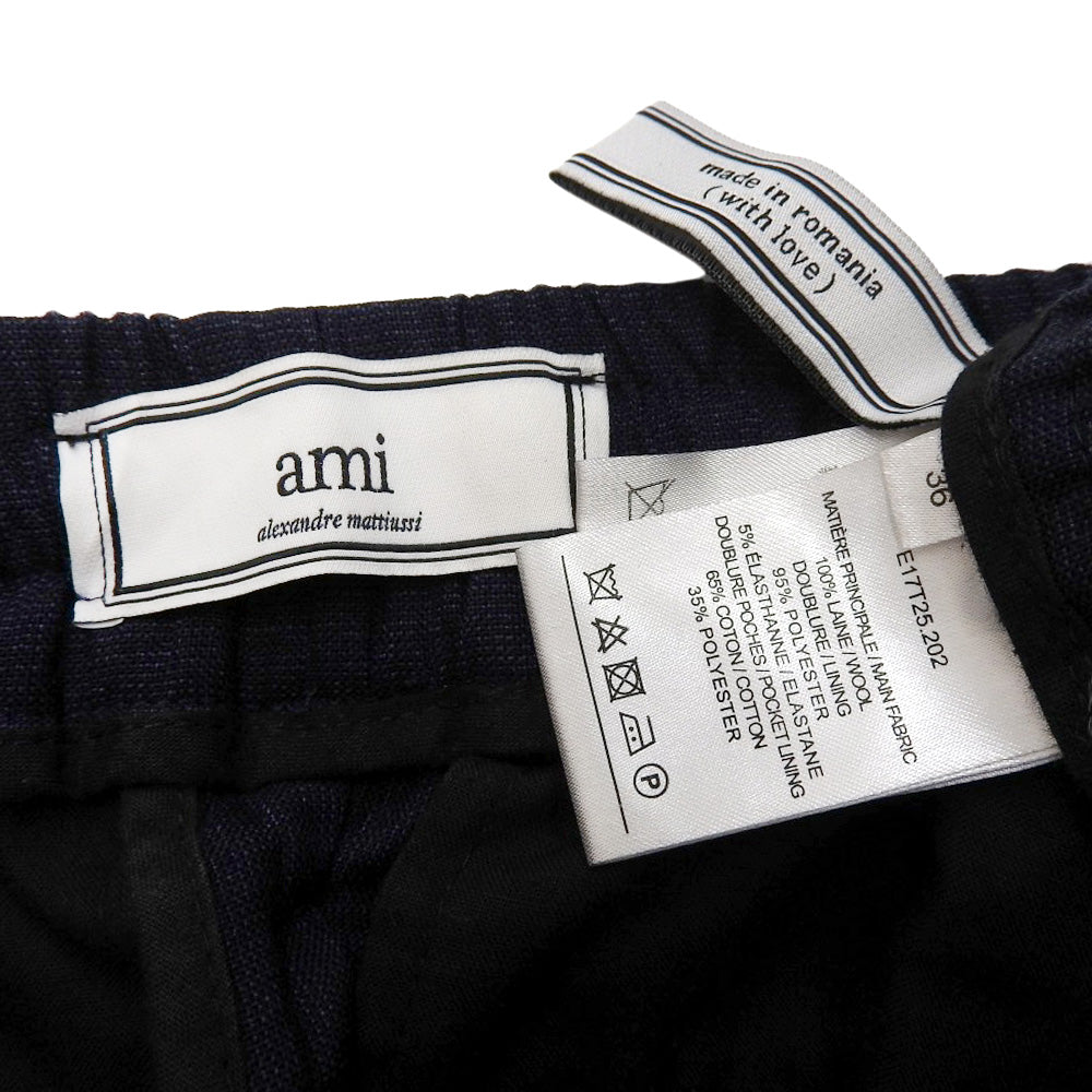 AMI PARIS アミパリス スラックス イージーパンツ ボトムス レディース ネイビー 36 E17T25.202 ボトムス 36