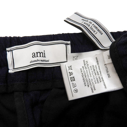 AMI PARIS アミパリス スラックス イージーパンツ ボトムス レディース ネイビー 36 E17T25.202 ボトムス 36