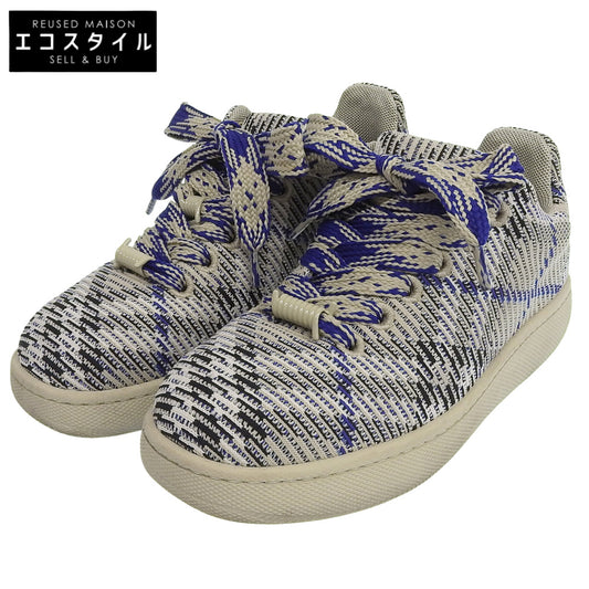 BURBERRY バーバリー BOX KNIT LOW TOP TRAINER ON RUBBER SOLE スニーカー シューズ メンズ グレー系 42 シューズ 42