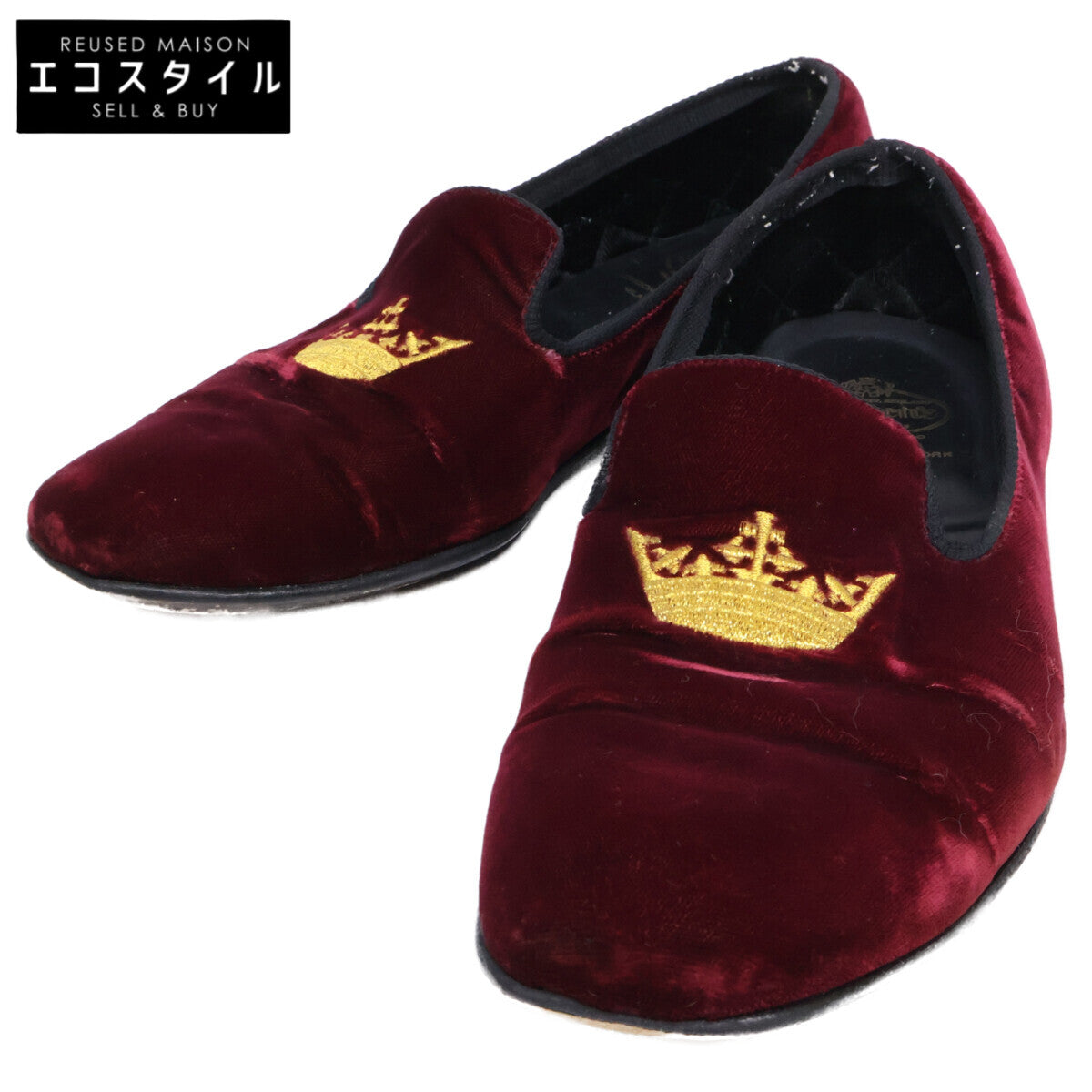 Church's チャーチ ベルベット ソブリン クラウン刺繍 オペラシューズ シューズ 6
