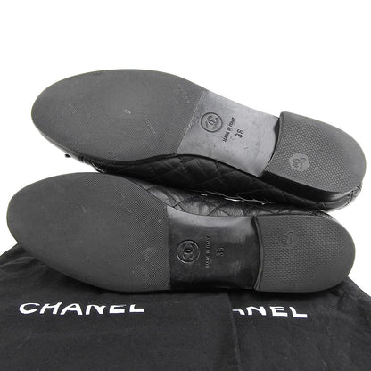 CHANEL シャネル レザー フラット パンプス レディース ブラック 36 パンプス 36