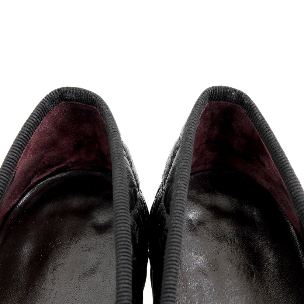 CHANEL シャネル レザー フラット パンプス レディース ブラック 36 パンプス 36