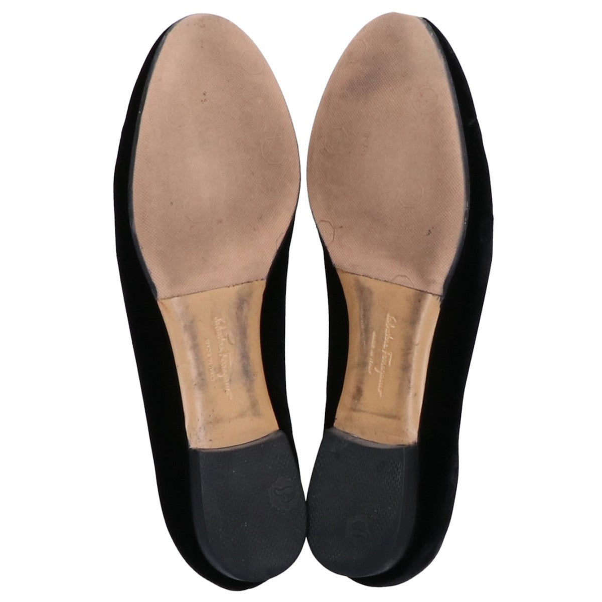 Salvatore Ferragamo サルヴァトーレフェラガモ ヴァラ リボン ベロア フラット シューズ 6M