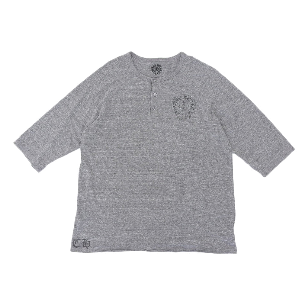 Chrome Hearts クロムハーツ ヘンリーネック 5分袖 Tシャツ トップス メンズ グレー L トップス L