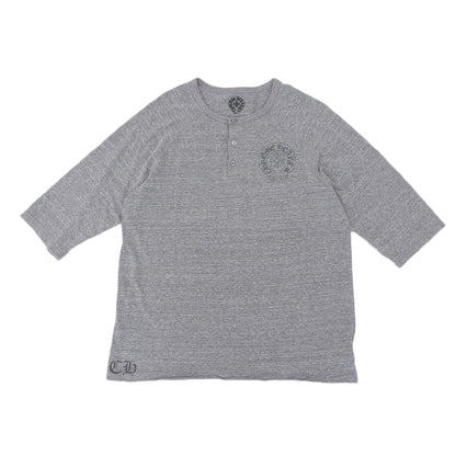 Chrome Hearts クロムハーツ ヘンリーネック 5分袖 Tシャツ トップス メンズ グレー L トップス L
