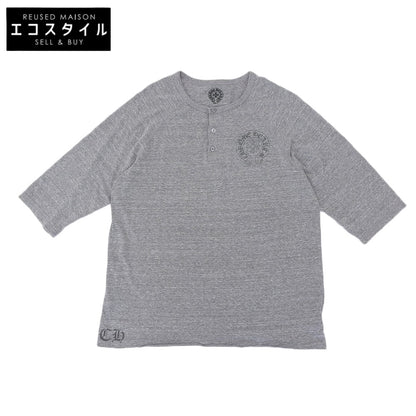 Chrome Hearts クロムハーツ ヘンリーネック 5分袖 Tシャツ トップス メンズ グレー L トップス L