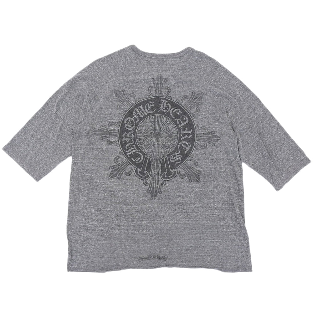 Chrome Hearts クロムハーツ ヘンリーネック 5分袖 Tシャツ トップス メンズ グレー L トップス L