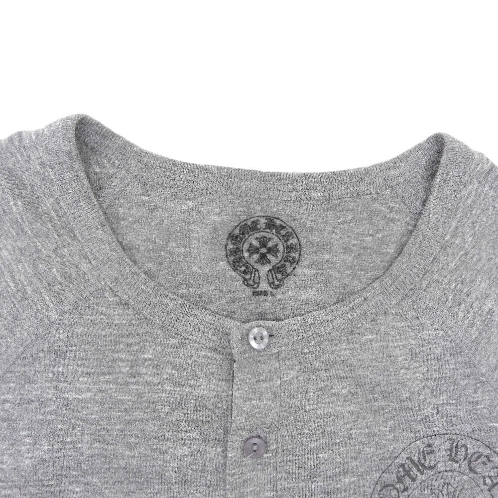 Chrome Hearts クロムハーツ ヘンリーネック 5分袖 Tシャツ トップス メンズ グレー L トップス L