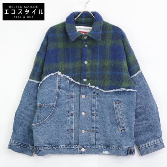 Andersson Bell アンダーソンベル ×LEVIS ｲﾝﾃﾞｨｺﾞ/ｸﾞﾘｰﾝ ﾄﾗｯｶｰｼﾞｬｹｯﾄ ジャケット M