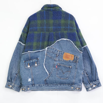 Andersson Bell アンダーソンベル ×LEVIS ｲﾝﾃﾞｨｺﾞ/ｸﾞﾘｰﾝ ﾄﾗｯｶｰｼﾞｬｹｯﾄ ジャケット M