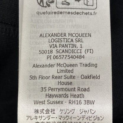 Alexander McQueen アレキサンダーマックイーン ﾌﾞﾗｯｸ 23年 688715QTAAB ﾍﾟｲﾝﾄﾛｺﾞ ﾌﾟﾙｵｰﾊﾞｰﾌｰﾃﾞｨ トップス M