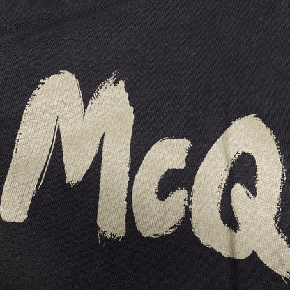 Alexander McQueen アレキサンダーマックイーン ﾌﾞﾗｯｸ 23年 688715QTAAB ﾍﾟｲﾝﾄﾛｺﾞ ﾌﾟﾙｵｰﾊﾞｰﾌｰﾃﾞｨ トップス M