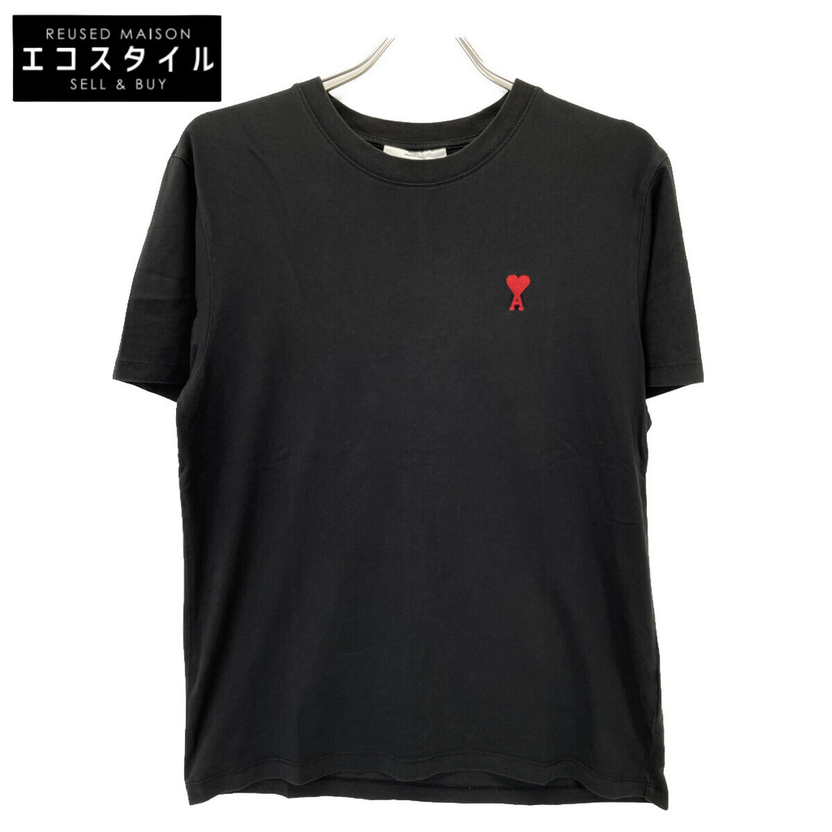 AMI PARIS アミパリス ﾌﾞﾗｯｸ 刺繍 Tｼｬﾂ トップス M