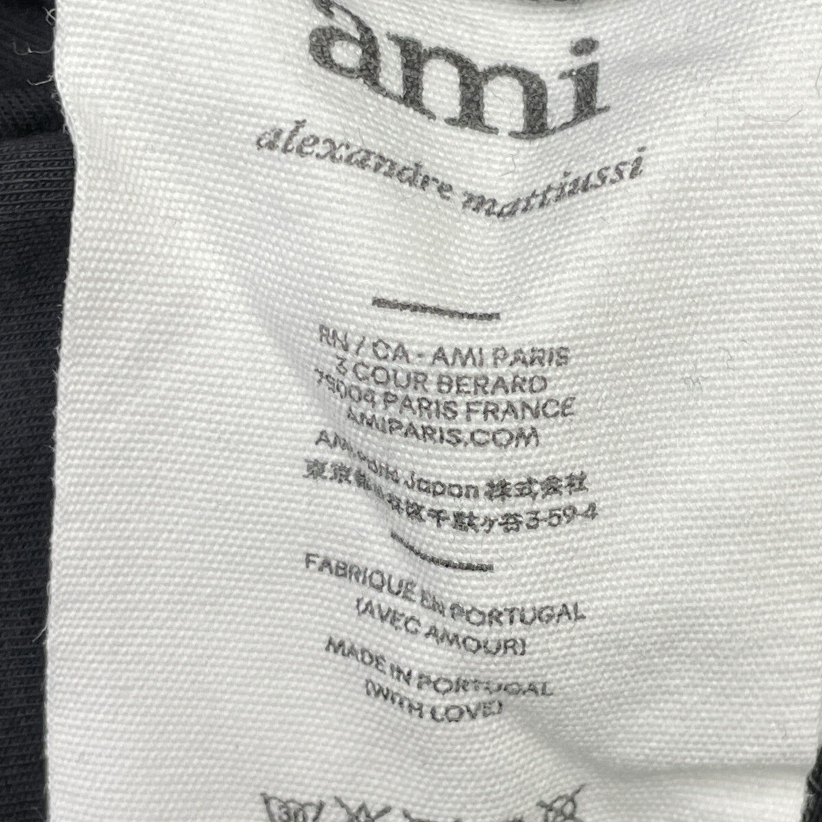 AMI PARIS アミパリス ﾌﾞﾗｯｸ 刺繍 Tｼｬﾂ トップス M