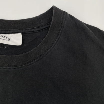 AMI PARIS アミパリス ﾌﾞﾗｯｸ 刺繍 Tｼｬﾂ トップス M