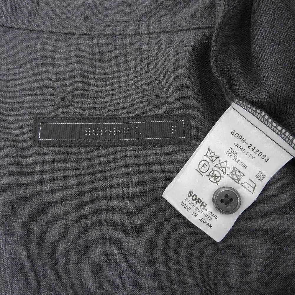 SOPHNET. ソフネット 美品 WOOL TROPICALバギーシャツ トップス メンズ グレー S 242033 トップス S