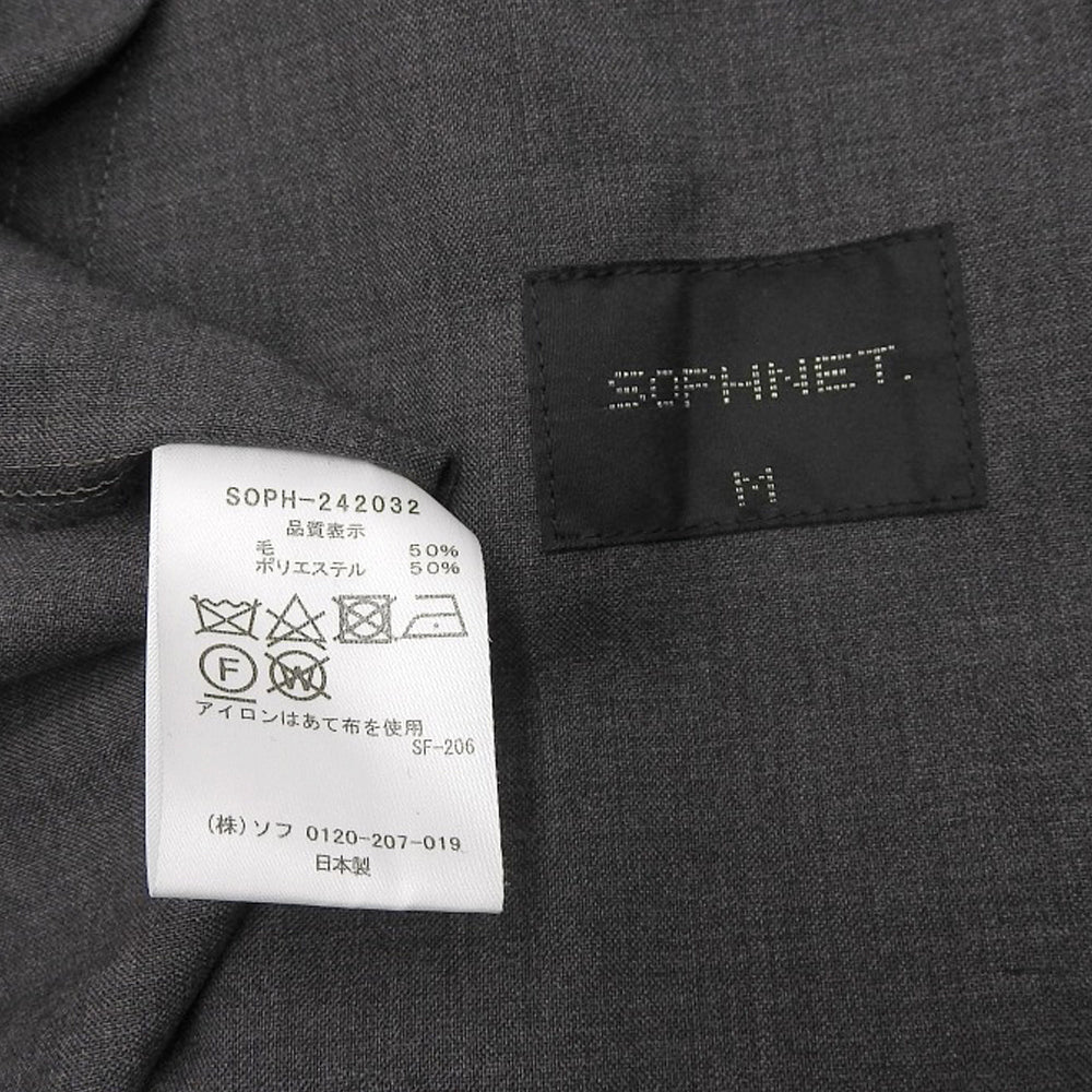 SOPHNET. ソフネット 美品 WOOL TROPICAL STAND COLLAR JACKET ジャケット メンズ グレー M 242032 ジャケット M