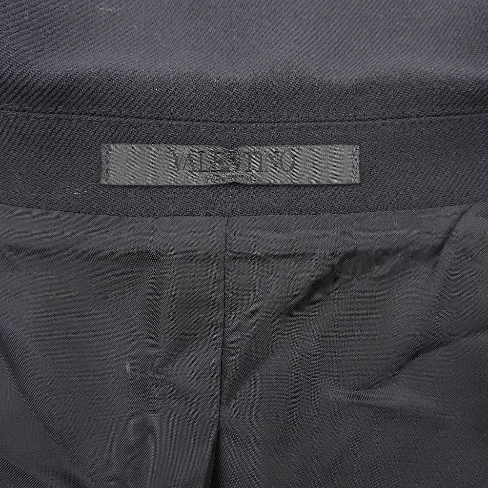 VALENTINO ヴァレンティノ 新品同様 ピークドラペル テーラードジャケット メンズ ネイビー 48 PV3NA05P4D3 ジャケット 48