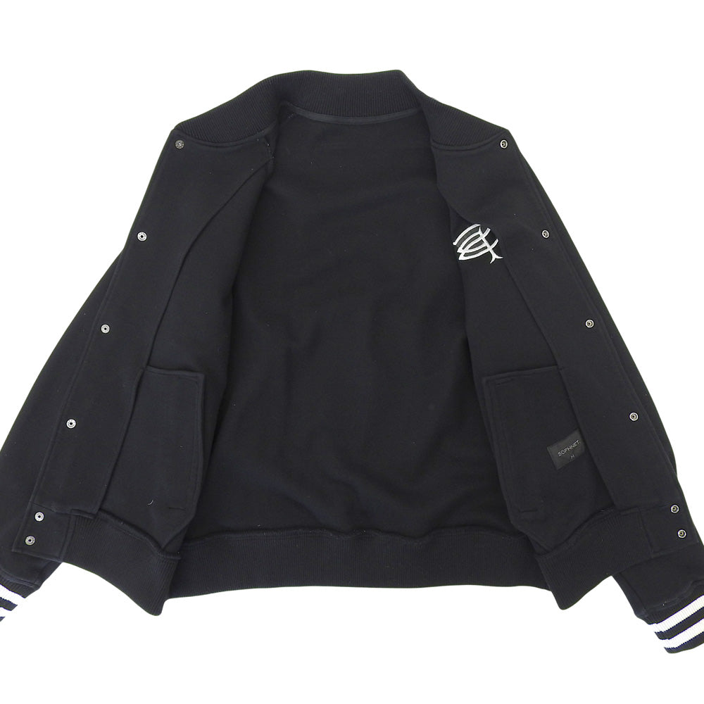 SOPHNET. ソフネット COMPACT DOUBLE KNIT SP LOGO VARSITY JACKET ジャケット メンズ 黒 ブラック M SOPH-242049 ジャケット M
