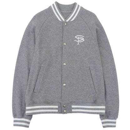 SOPHNET. ソフネット 美品 COMPACT DOUBLE KNIT SP LOGO VARSITY JACKET ジャケット メンズ グレー M SOPH-242049 ジャケット M