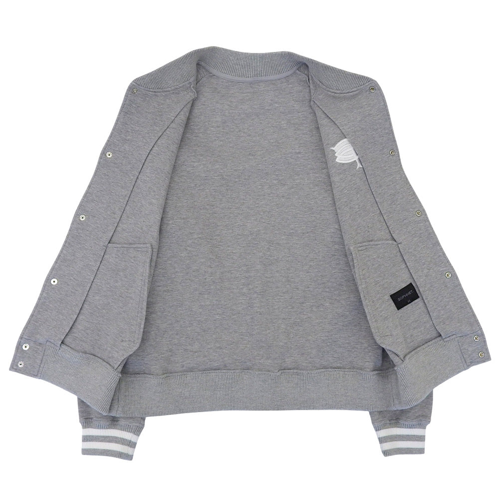 SOPHNET. ソフネット 美品 COMPACT DOUBLE KNIT SP LOGO VARSITY JACKET ジャケット メンズ グレー M SOPH-242049 ジャケット M