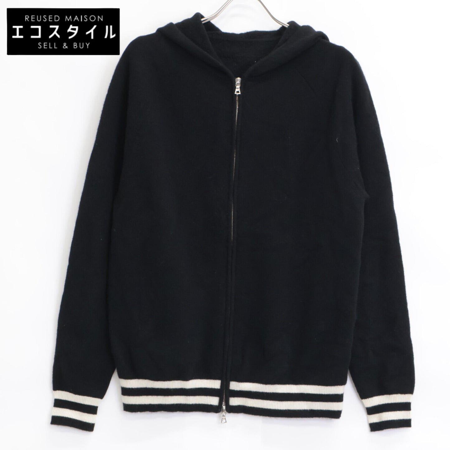 SOPHNET. ソフネット SOPH-242073 ﾌﾞﾗｯｸ WOOL FLEECE ZIP UP HOODIE トップス L