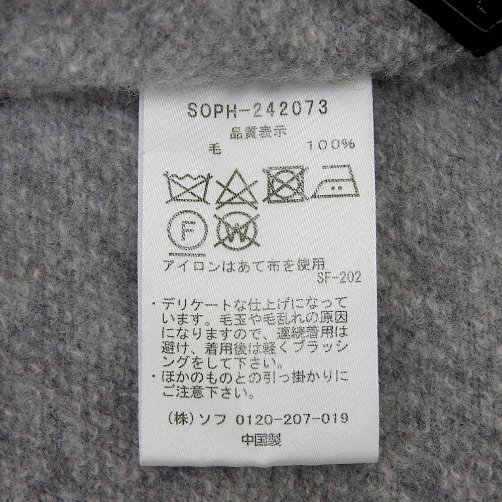 SOPHNET. ソフネット WOOL FLEECE ZIP UP HOODIE ウール トップス メンズ グレー L SOPH-242073 トップス L