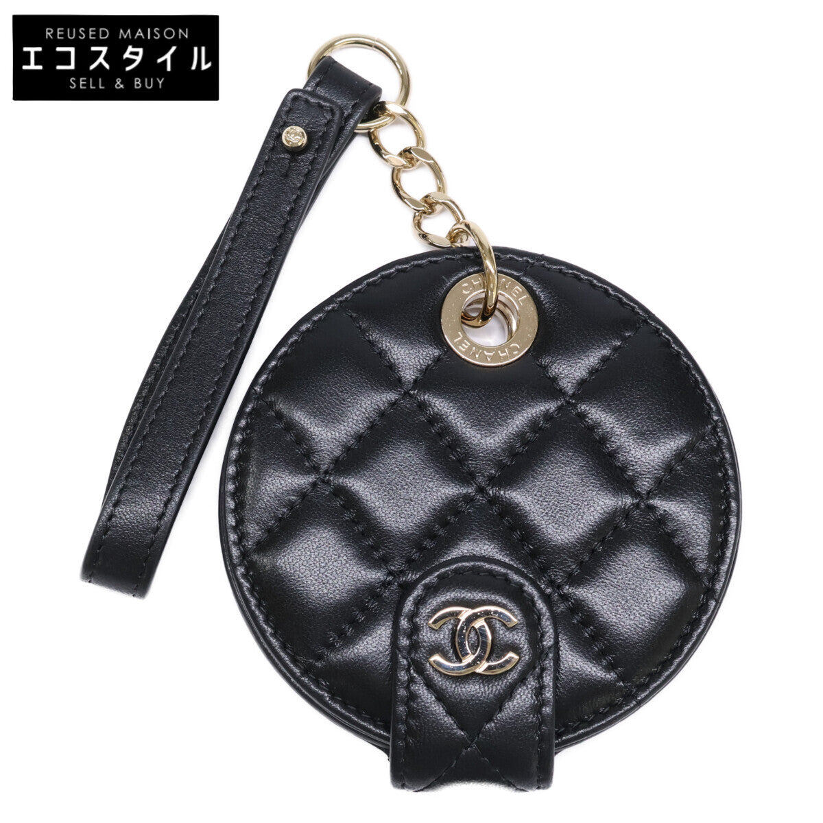 CHANEL シャネル 【美品】28番台 マトラッセ G金具 ラムスキン ネームタグ チャーム
