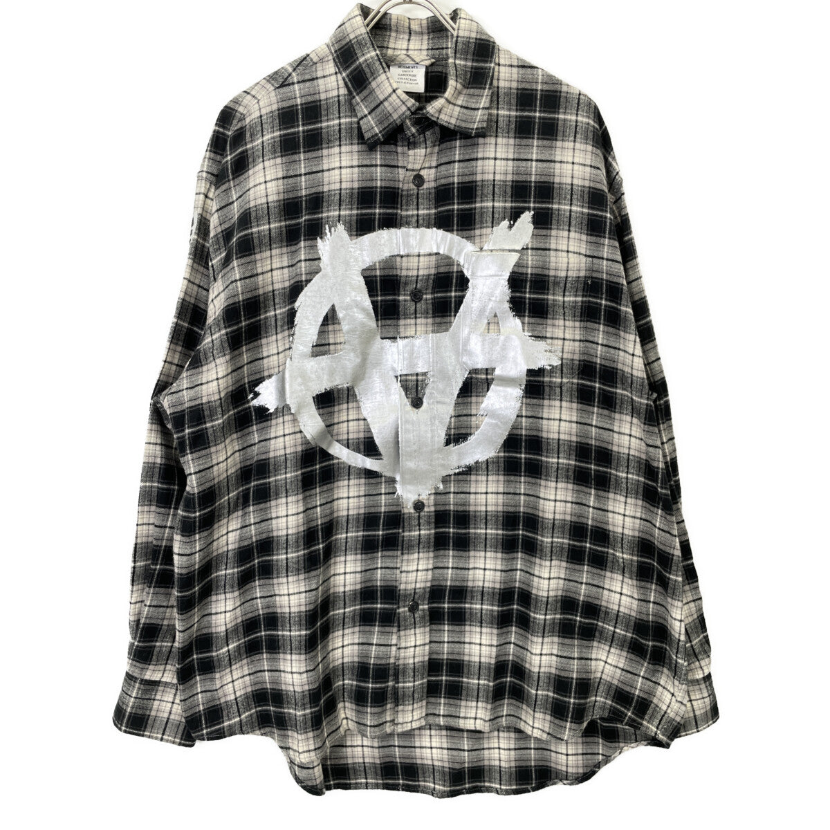 VETEMENTS ヴェトモン 22AW UA53SH750B Double Anarchy Flannel Shirt トップス S