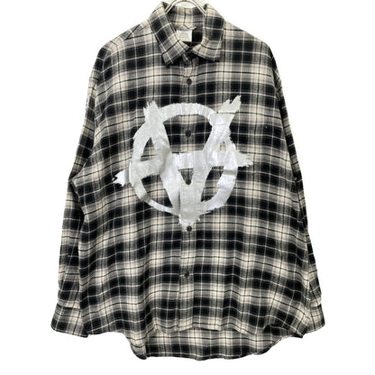 VETEMENTS ヴェトモン 22AW UA53SH750B Double Anarchy Flannel Shirt トップス S