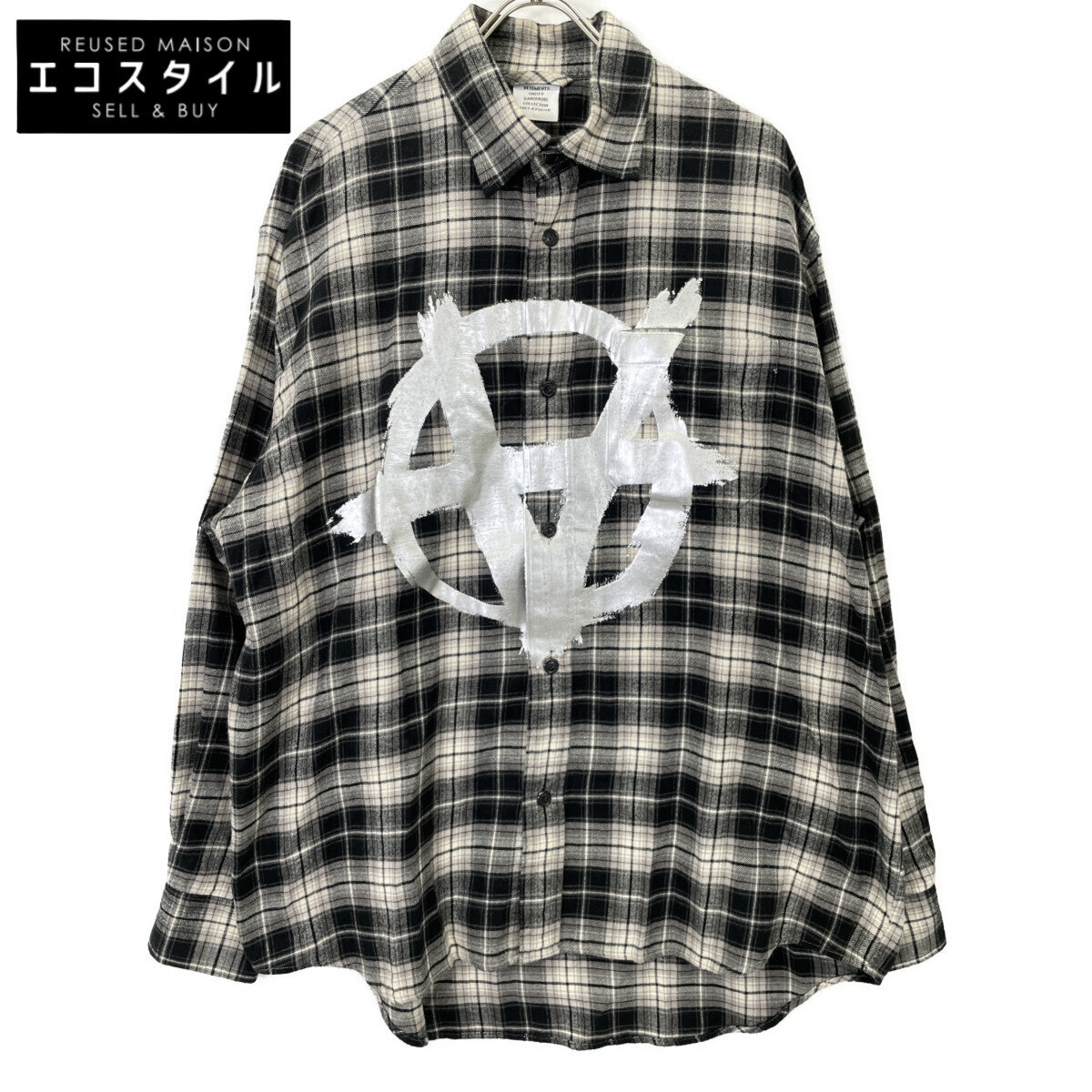 VETEMENTS ヴェトモン 22AW UA53SH750B Double Anarchy Flannel Shirt トップス S