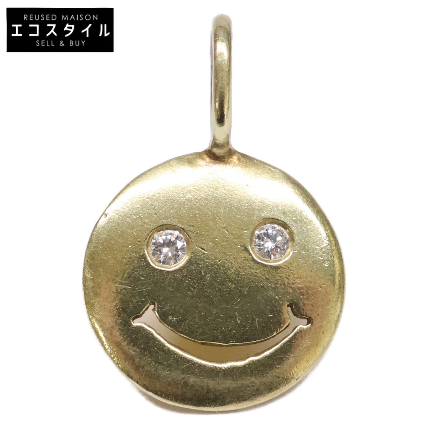 STUDIO WATERFALL スタジオウォーターフォール 【美品】K18 ダイヤモンド スマイル ペンダントトップ