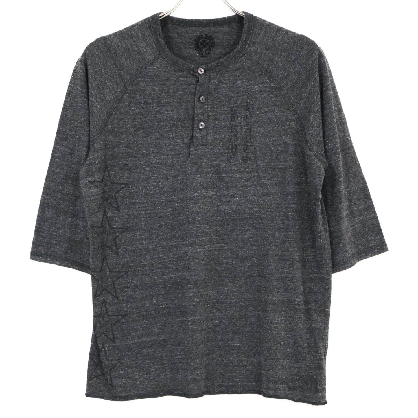 Chrome Hearts クロムハーツ スタープリント ヘンリーネック ラグランTシャツ トップス M