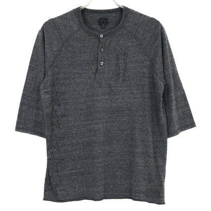 Chrome Hearts クロムハーツ スタープリント ヘンリーネック ラグランTシャツ トップス M