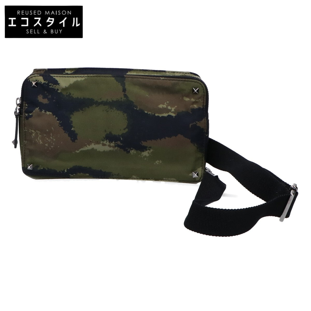 Valentino Garavani ヴァレンティノガラヴァーニ ロックスタッズ カモフラージュ柄 ナイロン ボディバッグ