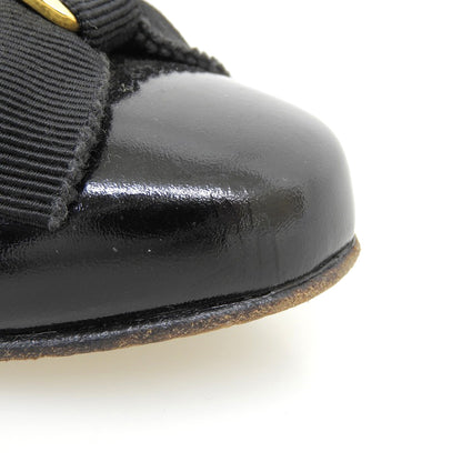 Salvatore Ferragamo サルヴァトーレフェラガモ レザー ヴァラリボン パンプス レディース ブラック 6C シューズ 6C