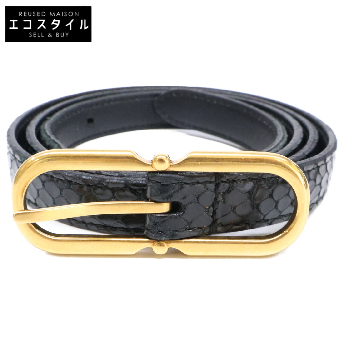 SAINT LAURENT PARIS サンローランパリ 型押しレザー ベルト 80