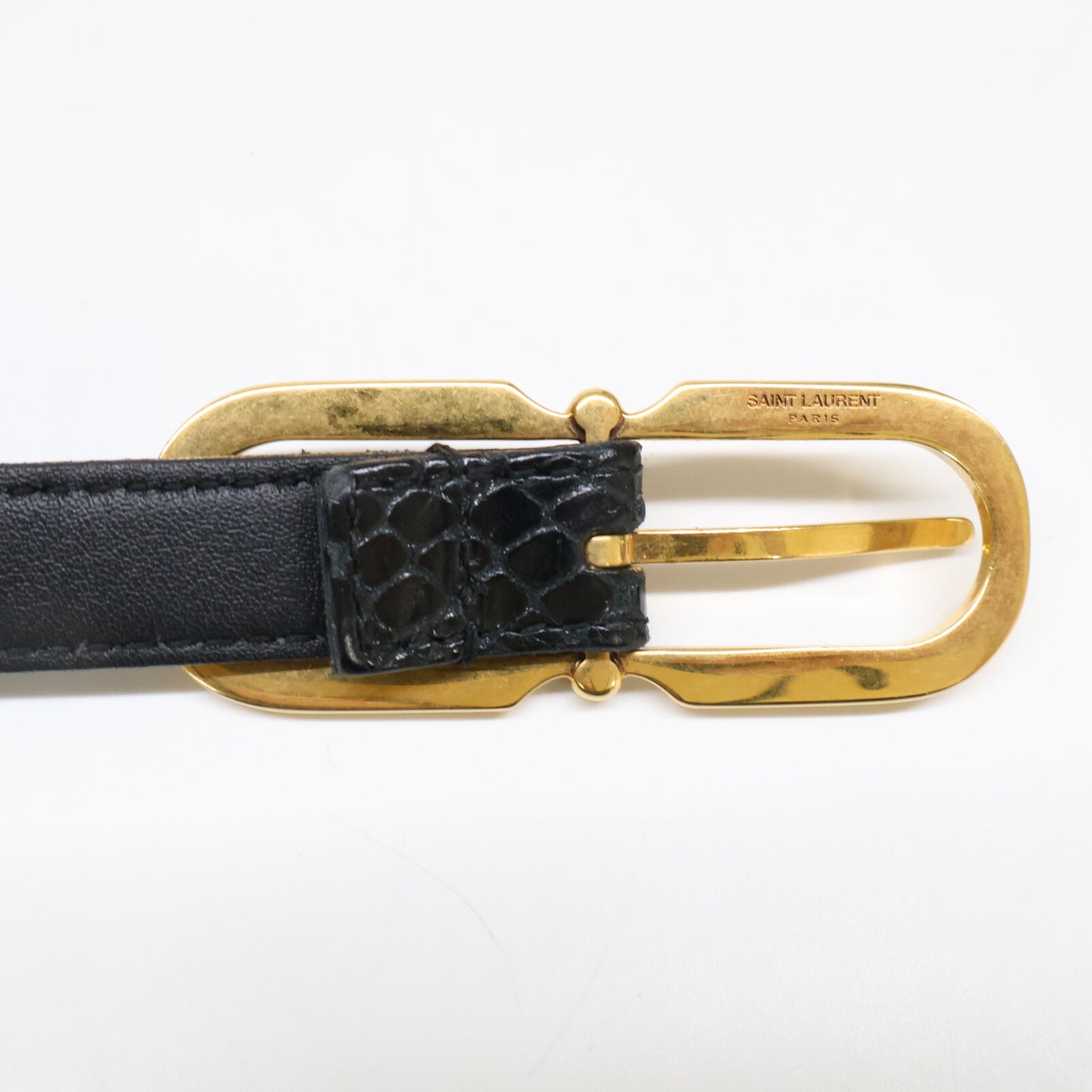 SAINT LAURENT PARIS サンローランパリ 型押しレザー ベルト 80