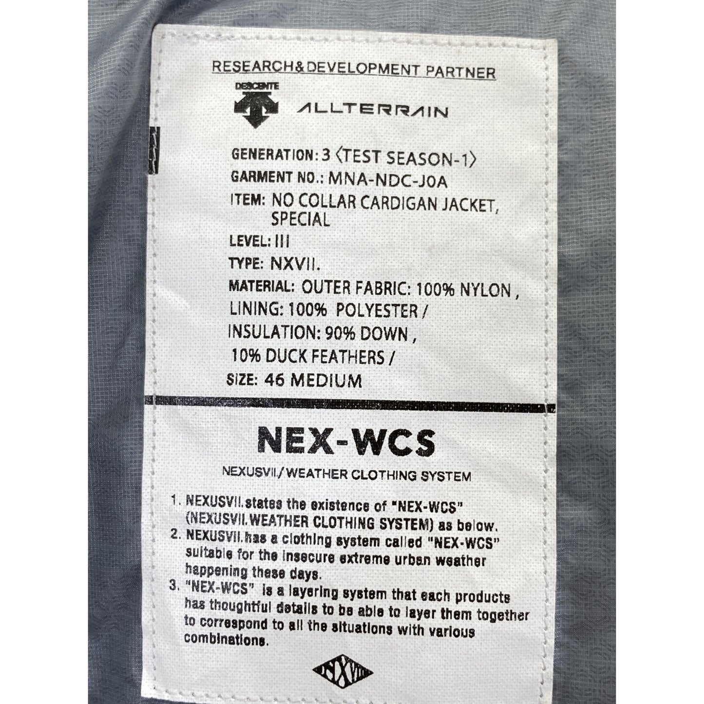 DESCENTE デサント DOR-G9141 NEXUS7 ﾉｰｶﾗｰｶｰﾃﾞｨｶﾞﾝｼﾞｬｹｯﾄ ジャケット 46