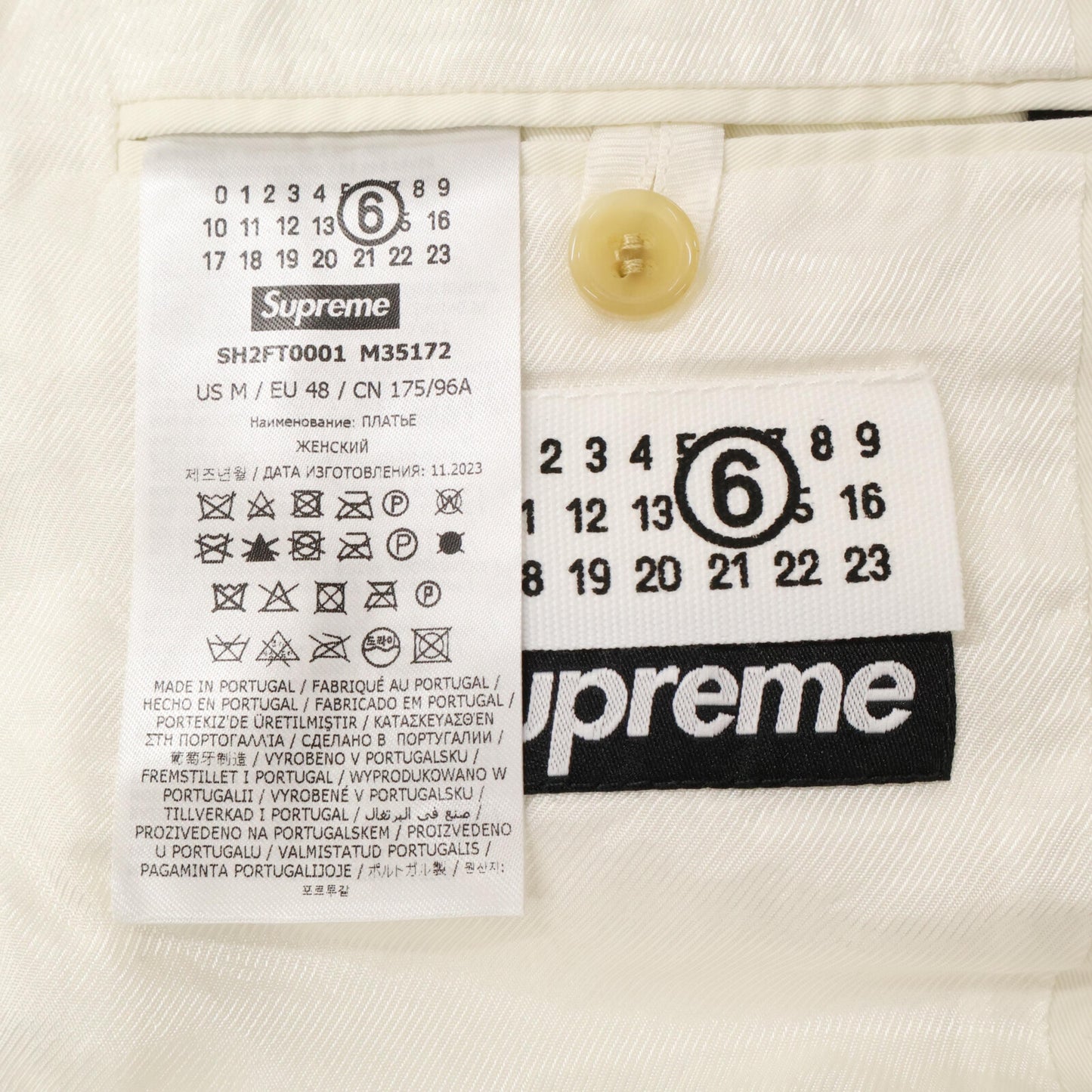 Supreme シュプリーム ｘMM6【新品/国内正規/24SS】SH2FT0001 M351752 1Bショールカラージャケット/パンツ スーツ セットアップ M