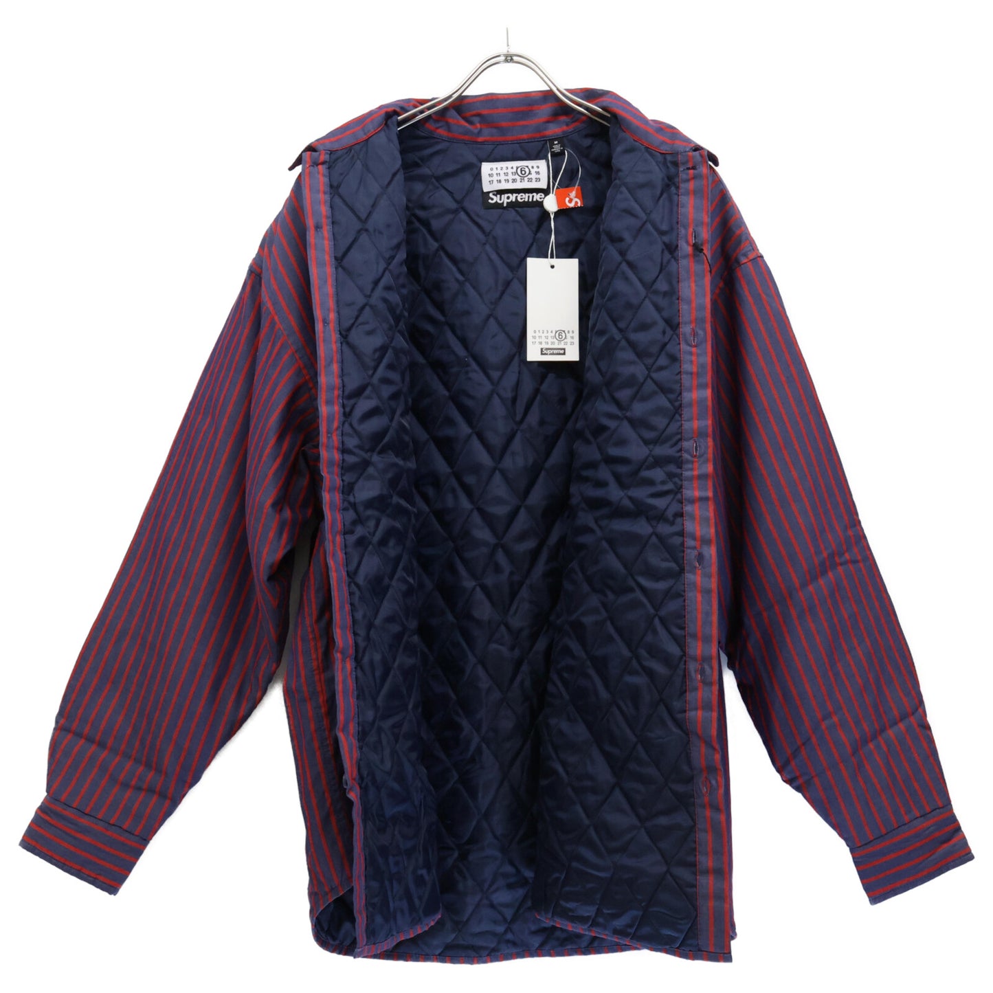 Supreme シュプリーム 新品未使用 ×MM6 24SS ストライプ パデッドシャツ トップス M