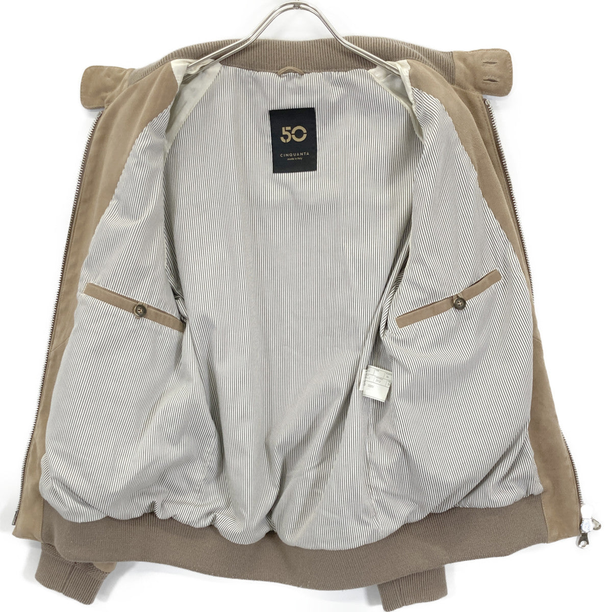 Cinquanta チンクアンタ ﾍﾞｰｼﾞｭ H-501 ｺﾞｰﾄｽｳｪｰﾄﾞ G9ﾀｲﾌﾟ ﾊﾘﾝﾄﾝｼﾞｬｹｯﾄ ジャケット 46