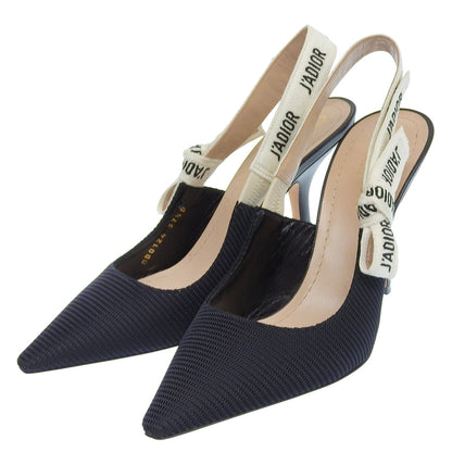 DIOR ディオール 美品 ジャディオール スリングバックパンプス シューズ レディース 黒 ブラック 37 1/2 シューズ 37 1/2