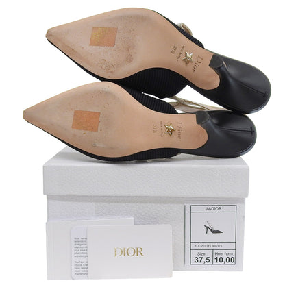 DIOR ディオール 美品 ジャディオール スリングバックパンプス シューズ レディース 黒 ブラック 37 1/2 シューズ 37 1/2