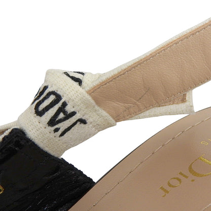 DIOR ディオール 美品 ジャディオール スリングバックパンプス シューズ レディース 黒 ブラック 37 1/2 シューズ 37 1/2