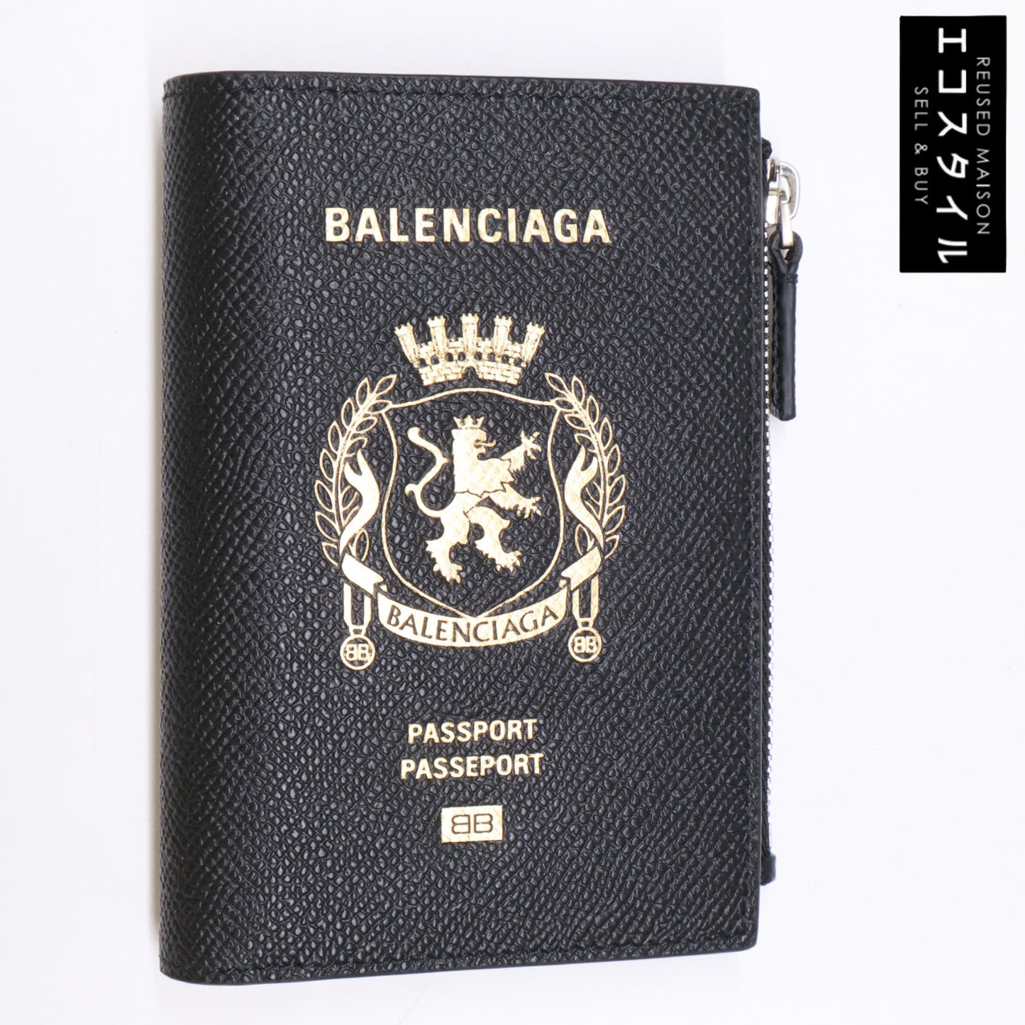 BALENCIAGA バレンシアガ 【新品同様】853577 Passport パスポート 二つ折り財布（小銭入れあり）