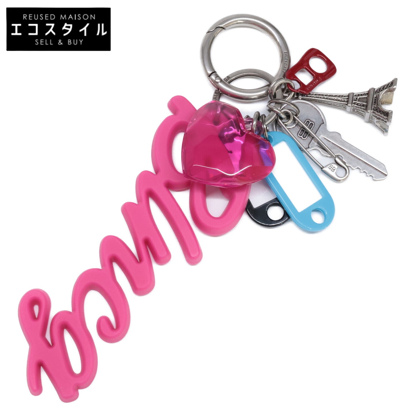 BALENCIAGA バレンシアガ 【美品】8226982ABMT5286 Hourglass Soft ビッグ スーベニア キーリング